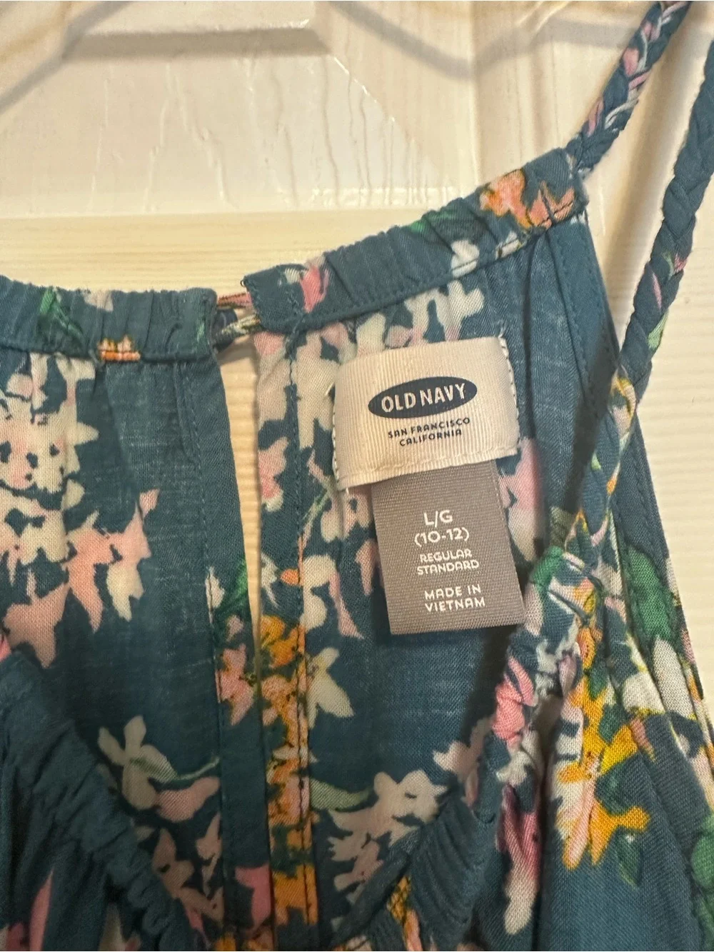 Old Navy Teal Floral Sundress with Spaghetti Straps
